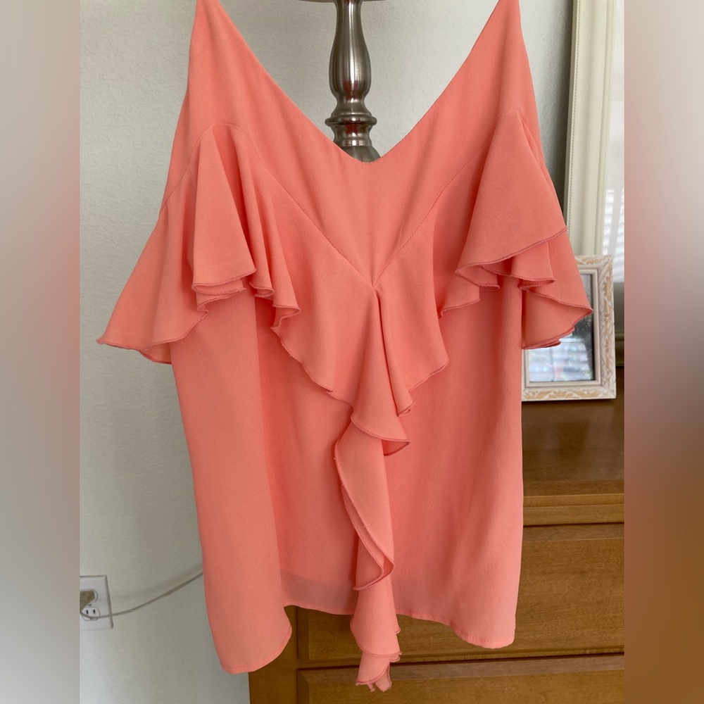 Coral Ruffle Women's Top